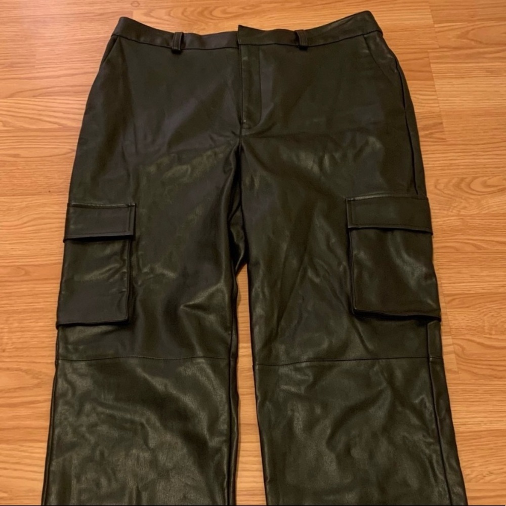 Carlos Santana Vinyl Cargo Pants NWNT Black